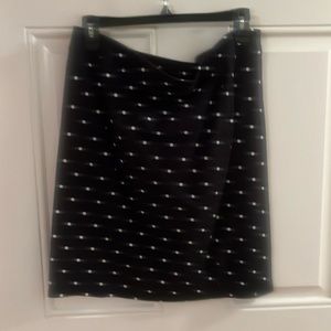 Old Navy - L - Pencil Skirt - black with white dots